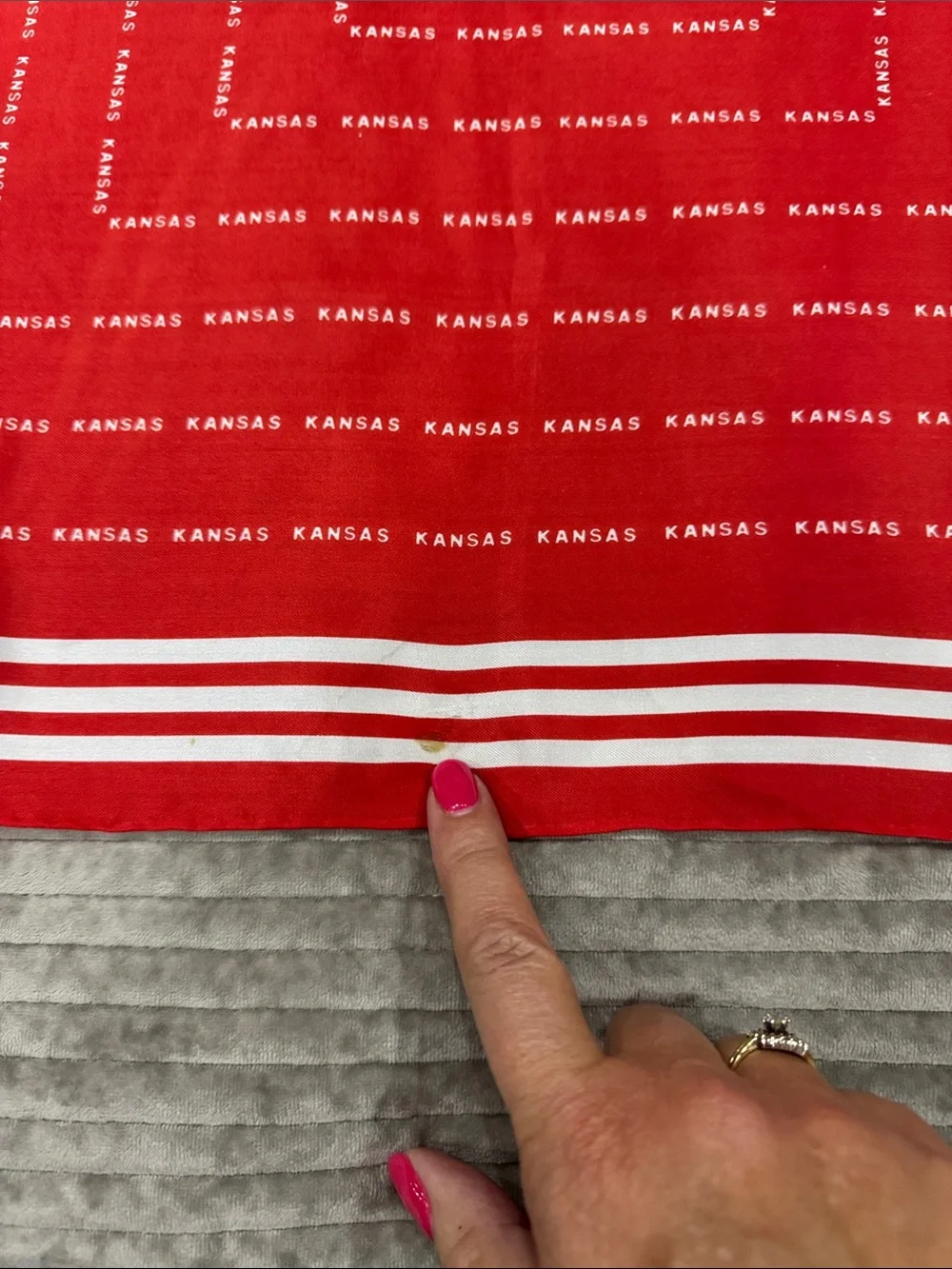 Vintage NWT Red and White Bandana-Style Scarf Kansas